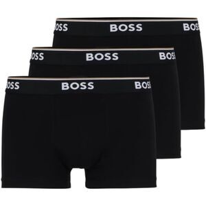 BOSS Men’s 3-Pack Stretch Power Cotton Blend Trunks, Regular Fit Boxer, Size Med